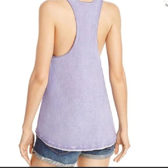Free People Amelia Distressed Tank Top Purple Size L – Boho Slouchy Sleeveless - Picture 2 of 6